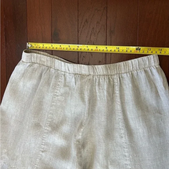 Ethos Los Angeles Linen Tiered Super Wide Leg Pants for Women in Oatmeal size M - Picture 4 of 8